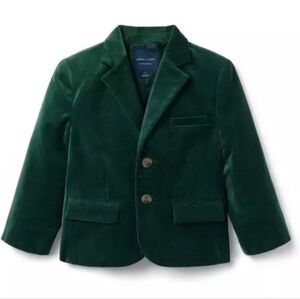Janie and Jack Velvet Blazer Green Boys Size 4